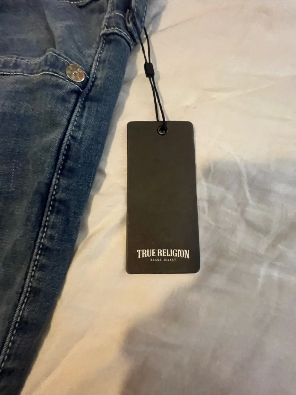 True Religion Men's Relaxed Slim Straight Jeans in Faded Blue Size 36